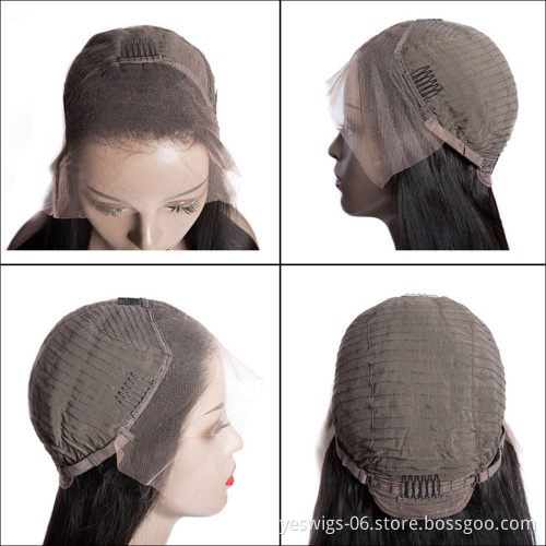 Wholesale Lace Wig Vendors Glueless Swiss Hd Lace Frontal Wig For Black Women Transparent Raw Indian Human Hair Lace Front Wig